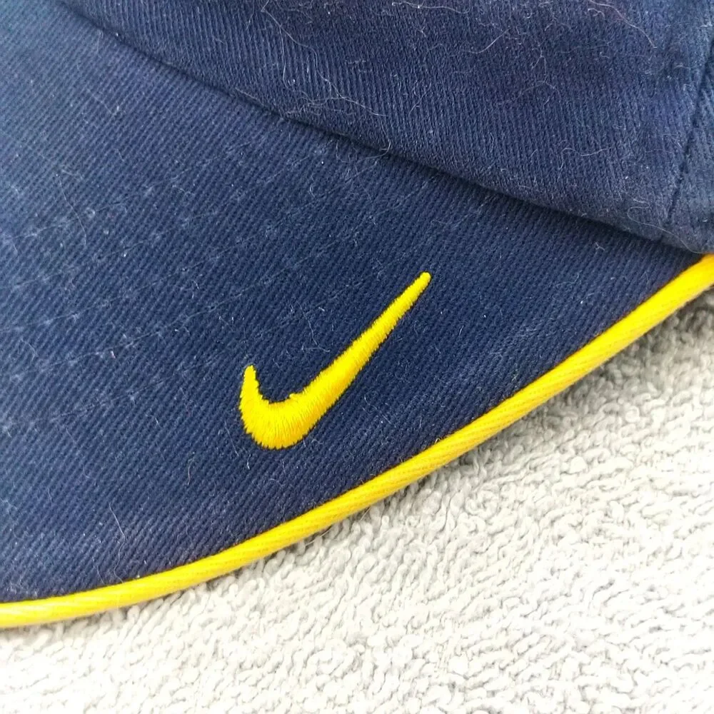 Michigan Hat Nike Baseball Cap Men's Adjustable Navy Blue Yellow Embroidered M